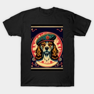 Psychedelic Dog wearing Beret T-Shirt